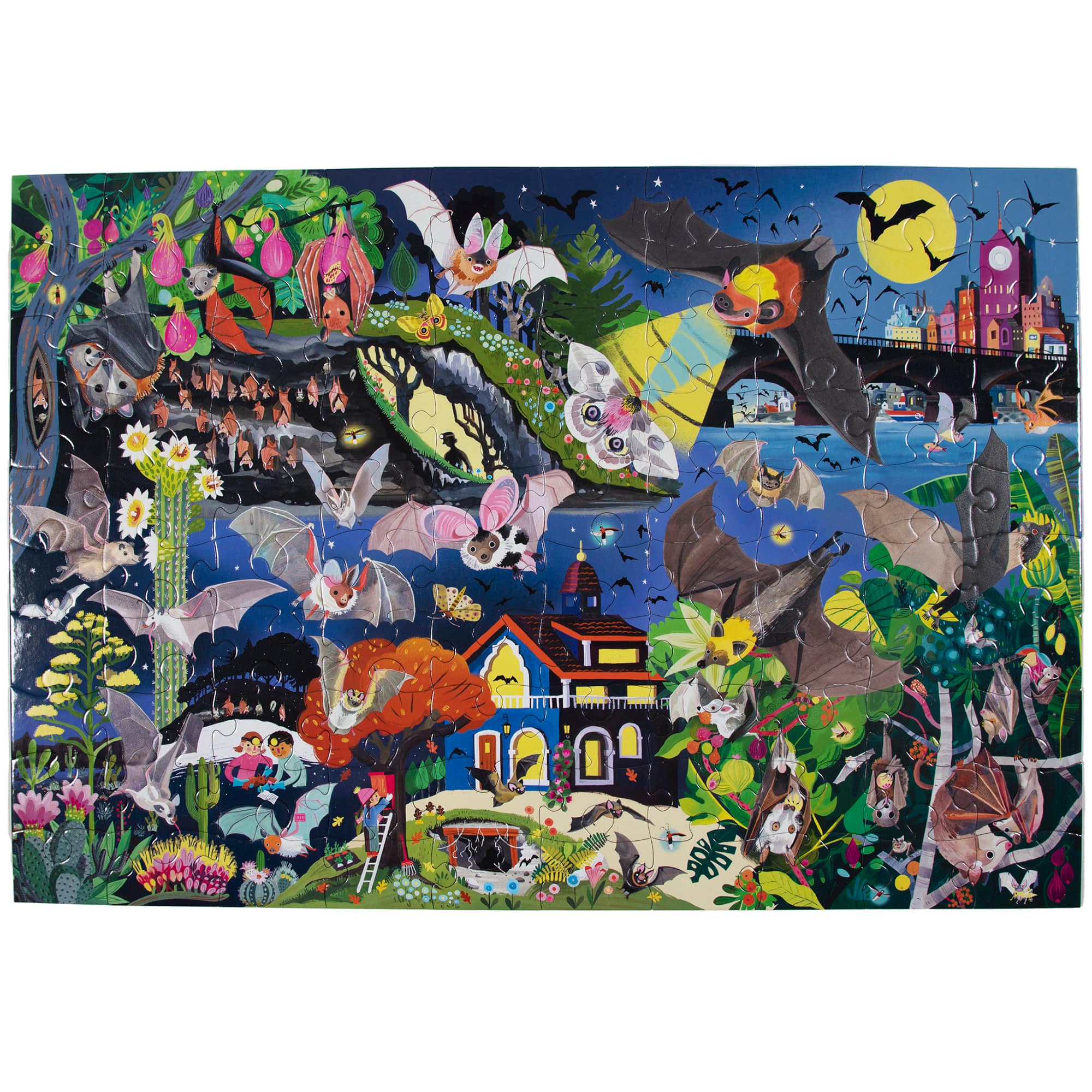 eeBoo Love of Bats Glow in the Dark 100 Piece Jigsaw Puzzle